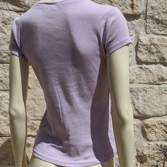 Tommy Hilfiger Vneck Pink Tshirt Classic Short - Picture 4 of 8